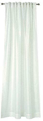 Joop! Dekoschal mit verdecktem Schlaufenband Waterline I 130x250 cm I Transparent I Gestreift I Farbe Weiss