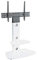 MAHARA Universal Column TV Stand - for 32 to 65 inch TVs-Freestanding white tall floor stand with curved white glass shelves and cable management-Height adjustable & fits in corners-Max Weight 40kg
