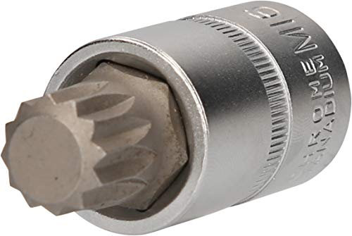 BRILLIANT TOOLS BT022937 Douille denture multiple 1/2, longueur 55 mm, M16 [Powered by KS TOOLS]