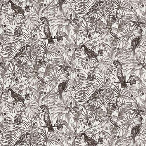 A.S. Création Vliestapete Greenery Tapete in Dschungel Optik mit Palmenblättern 10,05 m x 0,53 m grau weiß schwarz Made in Germany 372105 37210-5