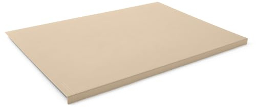 Eglooh - Urania - Gewinkelte Schreibtischunterlage Leder Beige cm 90x60 - Innenseele aus Stahl mit L-geformtem Vorderprofil, handwerkliche Nähten und rutschfester Boden - Made in Italy