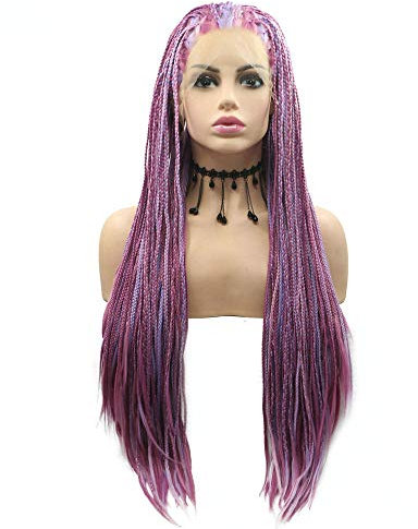 SereneWig - Pelucas trenzadas para mujer, color lila y morado