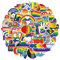 PRETTYSUNSHINE Sticker Set für LGBTQ, 50 Stück Regenbogen Streifen Aufkleber Decals, Wasserdicht Vinyl Stickers für Laptop Koffer Helm Motorrad Skateboard Snowboard Auto Fahrrad