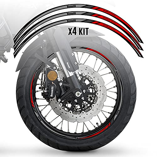 Aufkleber-Set für Felgen, kompatibel mit Benelli TRK 502 X 2018-2021 CI-039 (Rot)