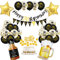 30 Geburtstag Frauen Männer Deko, Schwarzes Gold 30. Geburtstag Dekoration, 30 Jahr Geburtstagdeko, 30 Ballon Deko mit Happy Birthday Banner, 30 Geburtstag Mann, Deko 30 Geburtstag Frau MEHRWEG