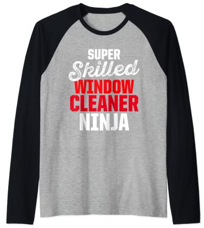 Window Cleaner Ninja Funny Cleaning Raglan Baseball Tee