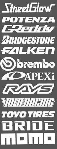 myrockshirt XXL Tuner Set Racing Sponsor Sponsoring Set 20 x 60 cm freie Farbwahl Aufkleber Sticker Decal Farbwahl