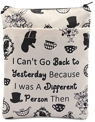 Custodia per libro con citazione del film Alice Alice Merchandise Book Cover Wonderland Theme Gift Mad Hatter Tea Party Gift Alice Fairytale Book Pouch For Fandom (Yesterday BM)