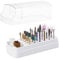 Nail Drill Bits Holder and Cleaner,30 Holes Nail Drill Bits Stand Organizer Container,Dustproof Display Storage Box,Non-Slip Base for Manicure Home (Not Include Drill Bits)White