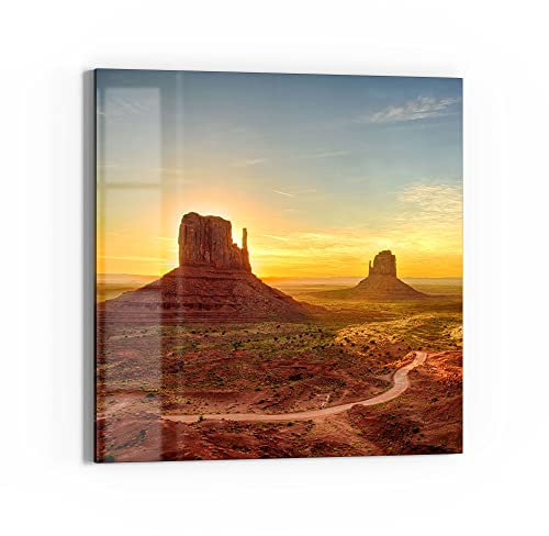 DEQORI Glasbild Echtglas | Motiv Sandsteinformationen | quadratisch einteilig 30x30 cm | schöne Dekoration | Wandbild für Wohnzimmer, Schlafzimmer, Flur & Küche | moderne Wanddeko