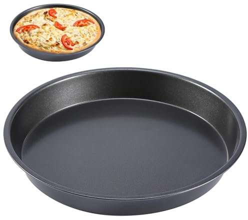 Deep Pizza Plate, 9 Nonstick Round Cast Iron Pizza Pan Microwave Oven Baking Dishes Pans Pie Tray Carbon Steel Pizza Pan Tortilla Pan Kitchen Supply