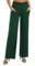 EXCHIC Damen Leichtgewicht Elastisch Hohe Taille Hose Casual Weite Bein Dehnbar Lounge Hosen mit Taschen (XXL, Dunkelgrün)