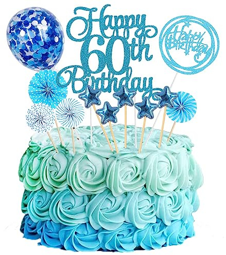 Jxuzh Tortendeko Kuchen 60Geburtstag Topper Cake Top 60 Kuchendeko Happy 60 Birthday Kuchen Deko