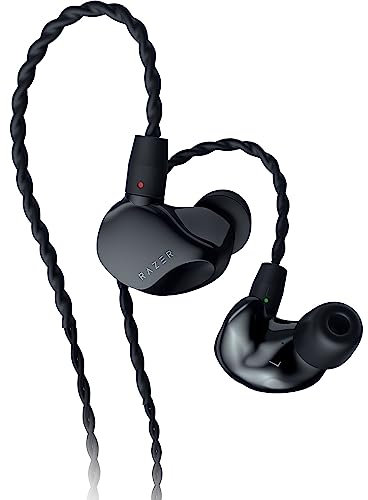 Razer Monitor intrauditivo Moray para transmisión: diseño acústico híbrido de Doble Controlador, Forma ergonómica de Perfil bajo, Aislamiento pasivo de Ruido, Cables Trenzados, Almohadillas