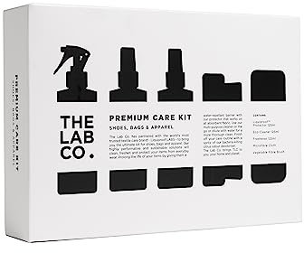 The Lab Co. Sneaker & Shoe Care Kit. Premium Protector, Eco Cleaner, Freshener, Vegetable Fibre Brush And Microfibre Cloth Gift Set for shoes, sneakers and trainers