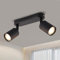 ANWIO LED Deckenlampe 2-flammig, Schwenkbar Deckenstrahler Spotleuchte Wandspot, GU10 Vintage Deckenleuchte Schwarz für Wohnzimmer Schlafzimmer Küchen (ohne Leuchenmittel) EUS-EA190811-10-02RB