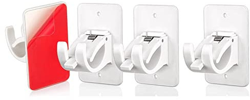 Travelfreely Gardinen Stangen Halter, 4 StüCk, Selbstklebende Quer Stangen Haken, Keine Bohr Stangen, AufhäNger, eine der Wand Montiert Halterung, Gardinen Stange