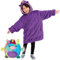 Hoodie Decke mit Ärmeln Kinder - Kuschelpullover Kinder zum Anziehen mit Kapuze, Ärmeln und 2 Taschen | PILLOWPET (Regenbogen Einhorn)