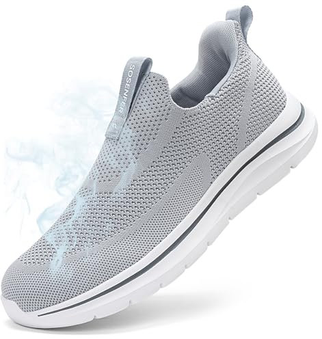 Sosenfer Zapatos de los Hombres Slip On Zapatillas de Deporte Fitness Entrenadores Transpirable sin Cordones Zapatos para Caminar Libre de la Mano de Ocio Slip-On Zapatos para el gimnasio-QIANHUI-45