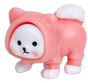 Luojuny Desktop Ornament Wasserdicht Garten Ornament Mini Hund Ornament Märchen Miniaturfigur Harz Regenmantel Hund Statue für Haus Garten Dekoration Rot