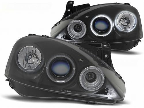 Tuning-Tec LED Angel Eyes Scheinwerfer für Opel Corsa C 2001-2006 schwarz