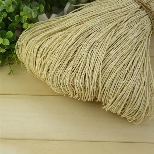 600 Meter 500 g natürliches Bast-Strohgarn für Handstrick-Häkelgarn, Sommerhut, Handtasche, Körbe, Strickmaterial, DIY-Handwerk