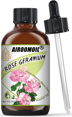 Rosengeranie Aromatherapie Rein Ätherisches Öl für große Raum Haushalt Duftdiffusor Auto Refill Seife DIY Duftöl,120 ml