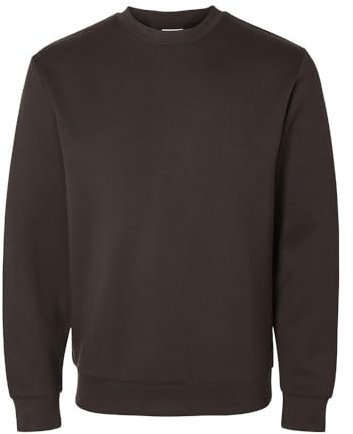 SELETED HOMME Herren SLHEMANUEL Soft Crew Neck Sweat NOOS Sweatshirt, Chocolate Torte, XXL