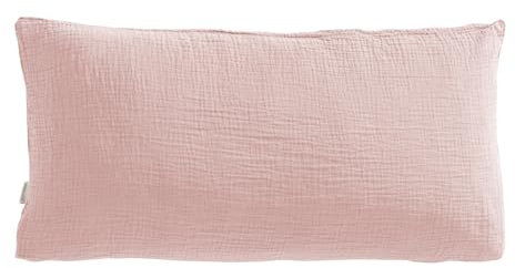 Pure Label Musselin Kopfkissenbezug 40x80 cm aus 100% Baumwolle - Traumhaft weiche, kuschelige Kissen-Sets in rosa aus Musselin