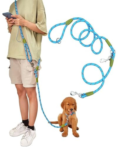 Eyeleaf Freihändige Hundeleine für Hunde, reflektierend, 2,2 Meter, lang, zum Spazierengehen, Anti-Zug, für große mittelgroße und kleine Hunde, Orange