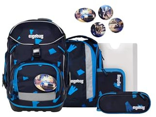 ergobag Pack Set ergonomischer Schulranzen Flexibel 6-teilig Set 1. Klasse Grundschule für Mädchen und Jungen