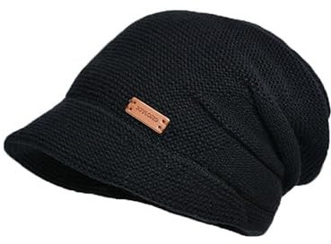 Trappermütze für Herren und Damen, Herbst und Winter, Plüschhüte, Outdoor-Wärme, Mütze, Schneemütze, gefütterte Wintermütze, übergroß, schwarz, Beanie, elastisch, warm, Ohrenschutz, Strickmütze,