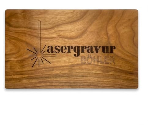 Personalisierbares Schneidebrett aus Kirschholz – Geöltes Küchen- & Vesperbrett 30 × 18 × 1,5 cm – Graviertes Brotzeitbrett – Geschenk mit Name oder Logo