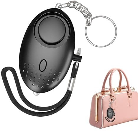 Persönlicher Notfall-Sicherheitsalarm, 130 dB Sirenen-Schlüsselanhänger, Selbstverteidigungsgerät, Selbstverteidigungsalarm-Schlüsselanhänger mit LED-Licht für Frauen, Kinder, ältere Menschen, Schwarz