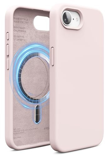 elago Coque Magnétique en Silicone Compatible avec iPhone 16e Étui, Compatible avec Tous Les Accessoires MagSafe - Aimants Intégrés, Silicone à Prise Douce, Antichoc (Joli Rose)