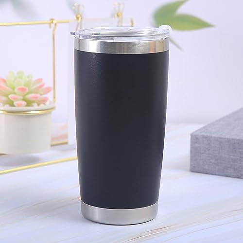 Taza de acero inoxidable de 20 onzas para exteriores, termo de doble capa con tapa, taza simple de gran capacidad para hielo