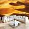 Paysage Désertique Papier Peint Panoramique, Dunes De Sable Caravane De Chameaux 3D Tissu De Soie Murale, 396X280Cm (L×H) Tapisserie Poster Geant Mural, Décoration Murale Chambre Salon Restaurant