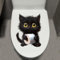 Leniutor 1 autocollant imperméable pour abattant de toilette motif chat - Motif dessin animé - Décoration de siège de porte de salle de bain (chat à gros visage)