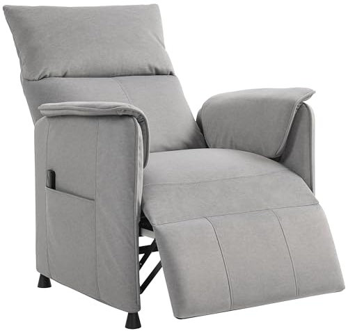 HOMCOM Fauteuil Relax électrique Fauteuil de Relaxation inclinable Ultra Silencieux avec Fonction mémoire, Repose-Pieds rétractable, télécommande, Chaise TV pour Chambre Bureau Home cinéma, Gris