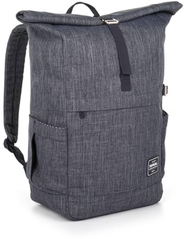 TOPGAL EZRA – Leichter Rolltop-Freizeitrucksack mit Laptopfach (15″), 19 L Volumen, ergonomisch & wasserabweisend, City-Rucksack für Teenager & Erwachsene (Grau 2)