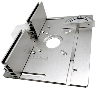 ANGGREK Aluminiumlegierung Frästischeinsatzplatte Werkbank Wendebrett mit 2 Befestigungslochgrößen 85x85mm & 70x60mm für Große Fräsen und Kleine Trimmer