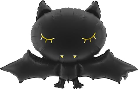 Schiggeria Halloween Folienballon Fledermaus, Schwarze Schlafende Fledermaus Design, Party Dekoration