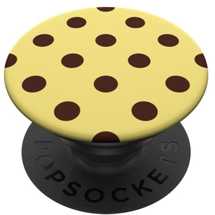Niedliches gelbes und braunes Punktemuster, ästhetische große Punkte PopSockets Klebender PopGrip