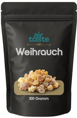 Airtaste® Weihrauch zum Räuchern 100 g – Boswellia papyrifera aus Äthiopien & Eritrea – naturreines Räucherharz in Kirchenqualität – traditioneller Kirchenweihrauch für Meditation (Weihrauch 100g)