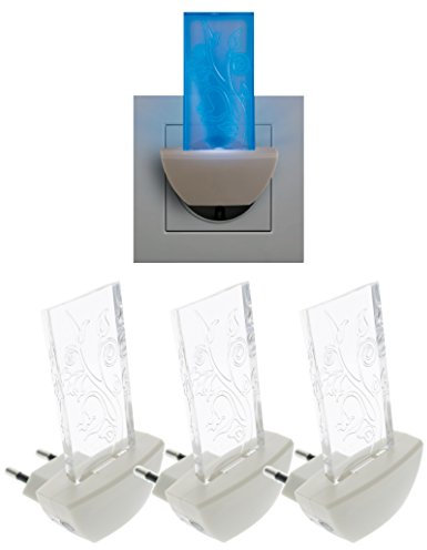 Trango Pack de 3 bombillas LED TG11-S40 de pared, lámpara de corriente, orientación, luz infantil, luz nocturna, enchufe de seguridad