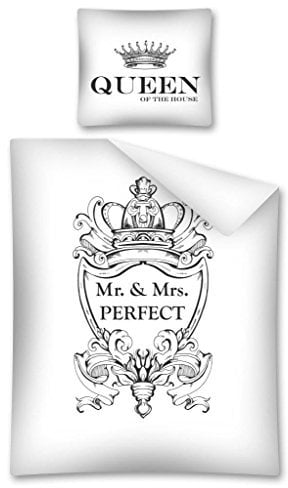Queen of the House Mr. and Mrs. Perfect Bettwäsche 140x200cm 2406a