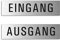 Schild Eingang Ausgang 160x40 mm 2er-Set Aluminium Edelstahl-Optik vollflächig selbstklebend 28007-S