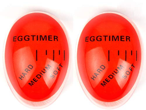 Colour Changing Egg Timer, Bidear 2 Pack Heat Sensitive Egg Timer in Boil Water for Kitchen,Orange,5.5 x 4.5 x 3 cm