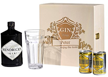 polar-effekt 5 pcs Gin Tonic Gift Set avec Hendricks - Tumbler en Cadeau - idée Cadeau pour Un Anniversaire - GIN-Verre personnalisé Gravé - Motive Aiment Le goût