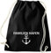Shirtinstyle Gym Sack Turnbeutel FAMILIENHAFEN Anker Heimat, Farbe Schwarz